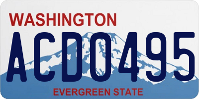 WA license plate ACD0495