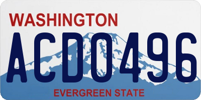 WA license plate ACD0496