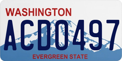 WA license plate ACD0497