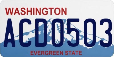 WA license plate ACD0503