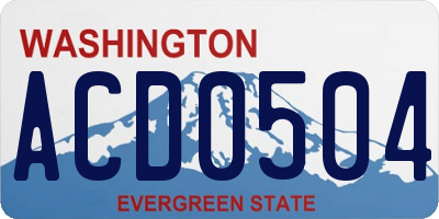 WA license plate ACD0504