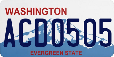 WA license plate ACD0505