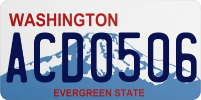 WA license plate ACD0506