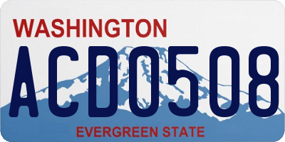 WA license plate ACD0508