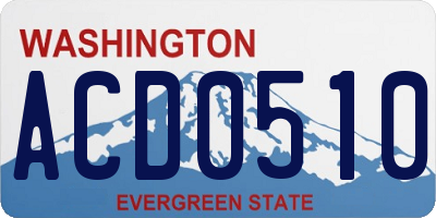 WA license plate ACD0510