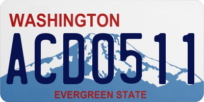 WA license plate ACD0511