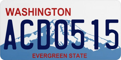 WA license plate ACD0515