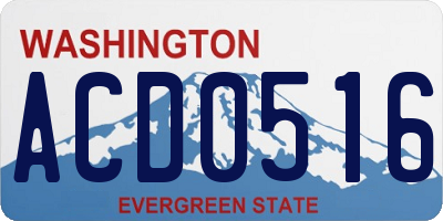 WA license plate ACD0516