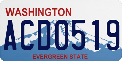 WA license plate ACD0519