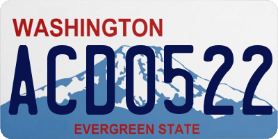 WA license plate ACD0522