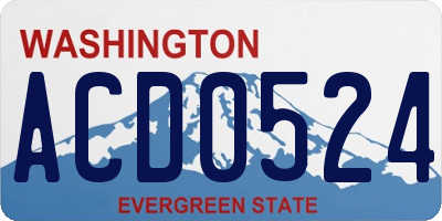 WA license plate ACD0524