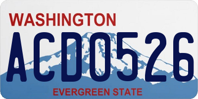 WA license plate ACD0526