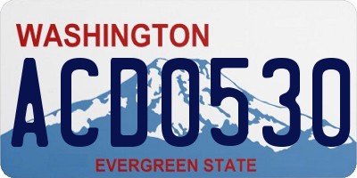 WA license plate ACD0530