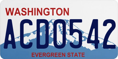 WA license plate ACD0542