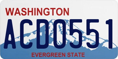 WA license plate ACD0551