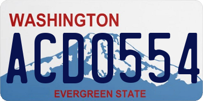 WA license plate ACD0554
