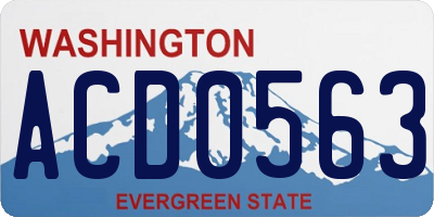WA license plate ACD0563