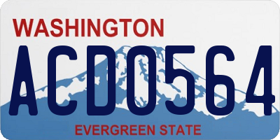 WA license plate ACD0564