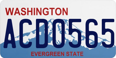 WA license plate ACD0565