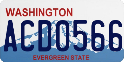 WA license plate ACD0566