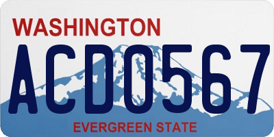 WA license plate ACD0567
