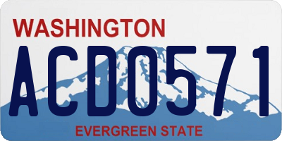 WA license plate ACD0571