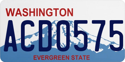 WA license plate ACD0575