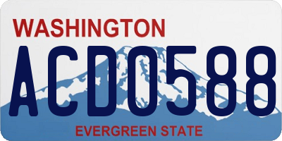 WA license plate ACD0588