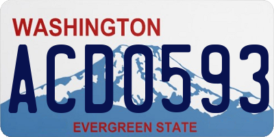 WA license plate ACD0593