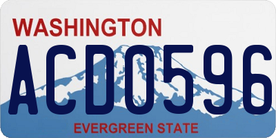 WA license plate ACD0596