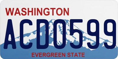 WA license plate ACD0599