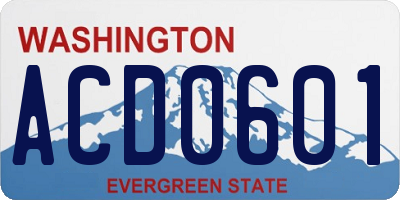 WA license plate ACD0601