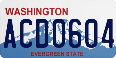 WA license plate ACD0604