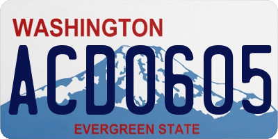 WA license plate ACD0605