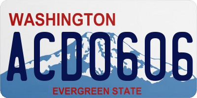 WA license plate ACD0606