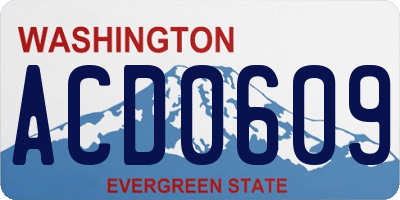 WA license plate ACD0609