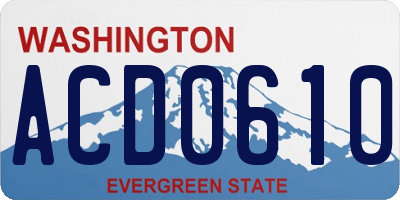WA license plate ACD0610