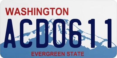 WA license plate ACD0611
