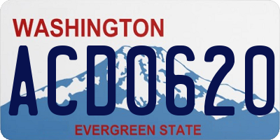 WA license plate ACD0620