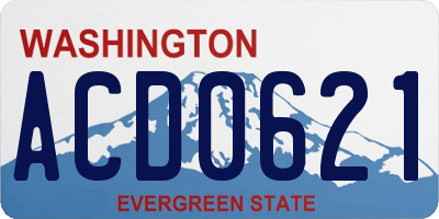 WA license plate ACD0621