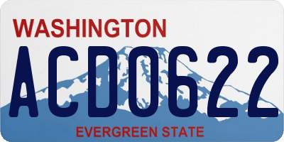WA license plate ACD0622