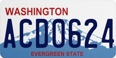 WA license plate ACD0624