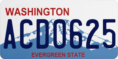 WA license plate ACD0625