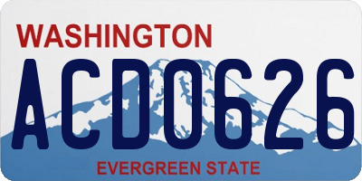 WA license plate ACD0626