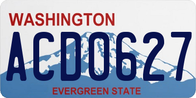 WA license plate ACD0627