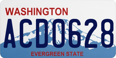 WA license plate ACD0628