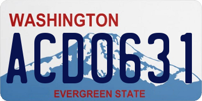 WA license plate ACD0631