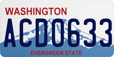 WA license plate ACD0633