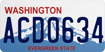 WA license plate ACD0634