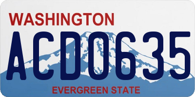WA license plate ACD0635